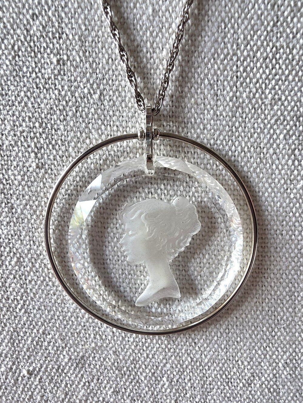 Vintage Hallmark Cards, Inc. Victorian Revival crystal intaglio pendant necklace